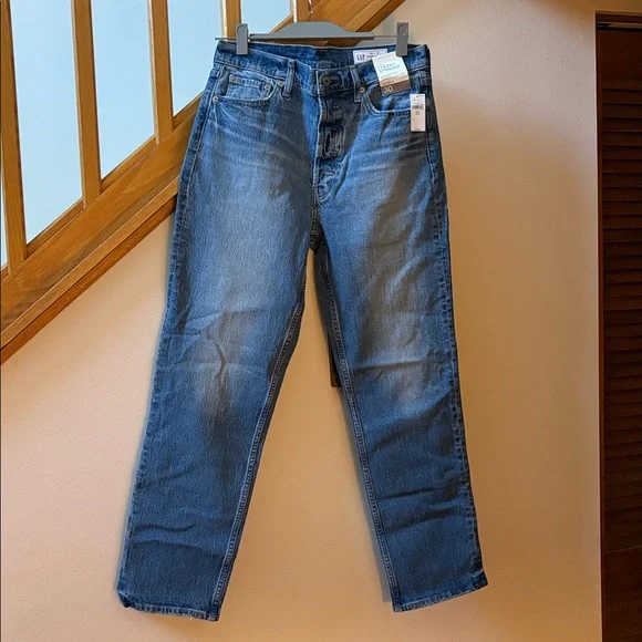 New GAP High Rise Cheeky Straight Size 30 Long medium blue - Picture 9 of 12